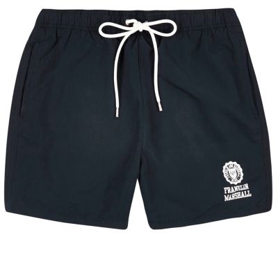 Navy Franklin & Marshall print swim shorts